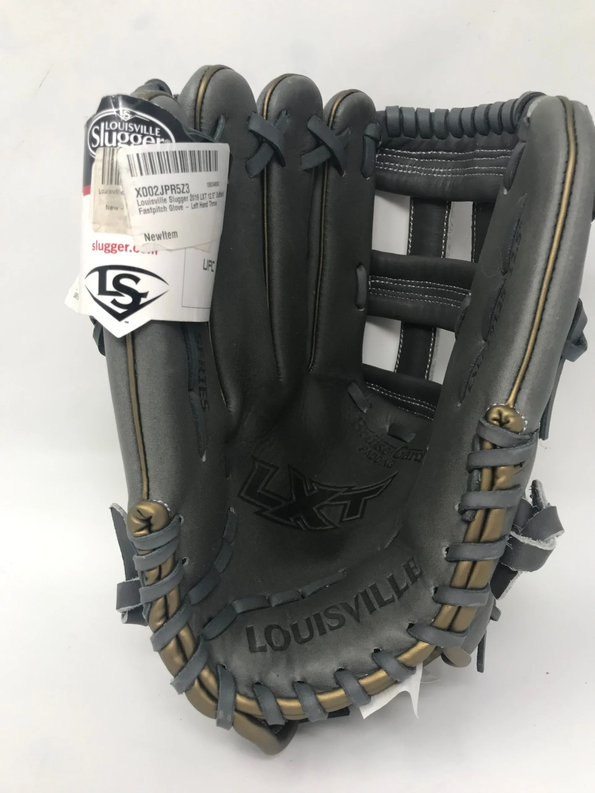 New Louisville Slugger 2019 LXT 12.5" Pitcher's Fastpitch Glove LHT Grey/Gold 1 New Louisville Slugger 2019 LXT 12.5" Pitcher's Fastpitch Glove LHT Grey/Gold