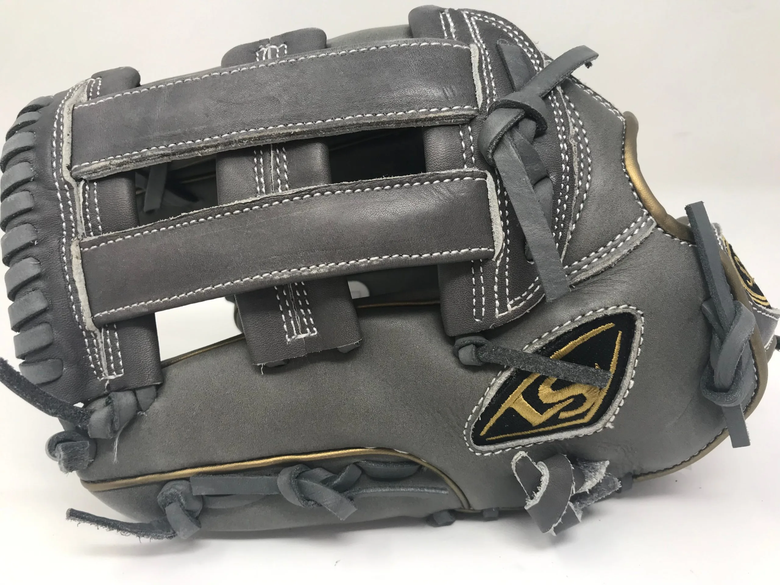 New Louisville Slugger 2019 LXT 12.5" Pitcher's Fastpitch Glove LHT Grey/Gold 2 New Louisville Slugger 2019 LXT 12.5" Pitcher's Fastpitch Glove LHT Grey/Gold - Image 2