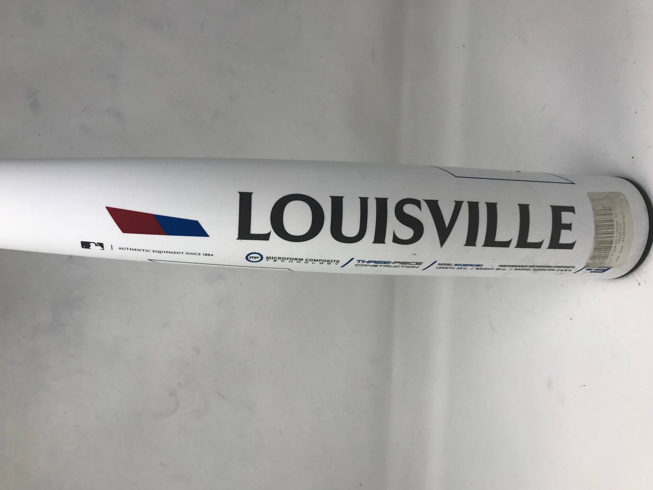 Used WTLBBP919B Louisville Slugger Prime 919 33/30 Blue/White BBCOR 2 5/8" 2 Used WTLBBP919B Louisville Slugger Prime 919 33/30 Blue/White BBCOR 2 5/8" - Image 2