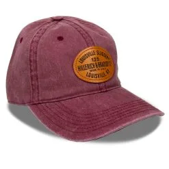 LOUISVILLE SLUGGER Leather Patch Pigment Dye Hat Maroon