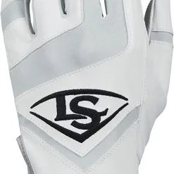 New Louisville Slugger Genuine Adult Medium Batting Gloves White/Black/