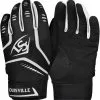 New Louisville Slugger Omaha Adult Batting Gloves Black/White X-Large