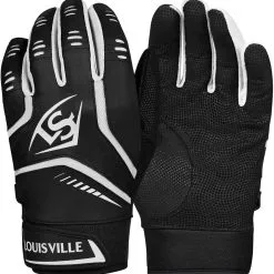 New Louisville Slugger Omaha Adult Batting Gloves Black/White X-Large