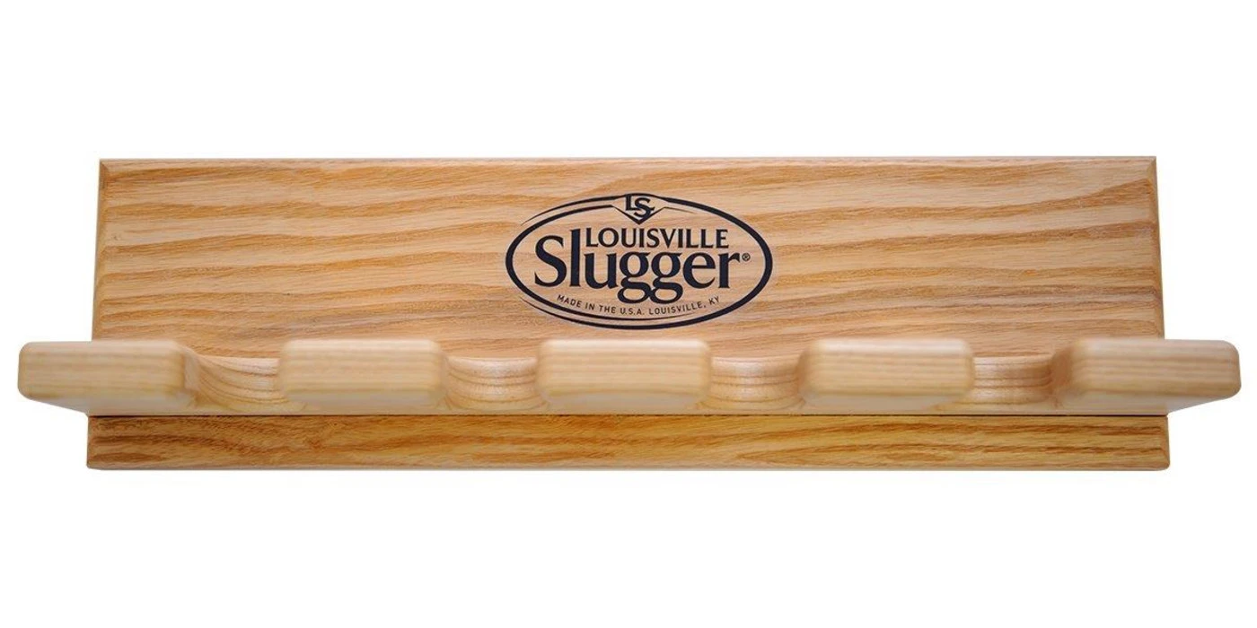 LOUISVILLE SLUGGER Wood Vertical Four Bat Holder 1 LOUISVILLE SLUGGER Wood Vertical Four Bat Holder