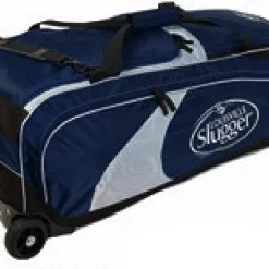 New Other Louisville Slugger Wheeled Player Equipment Bag Baseball Navy/Silver
