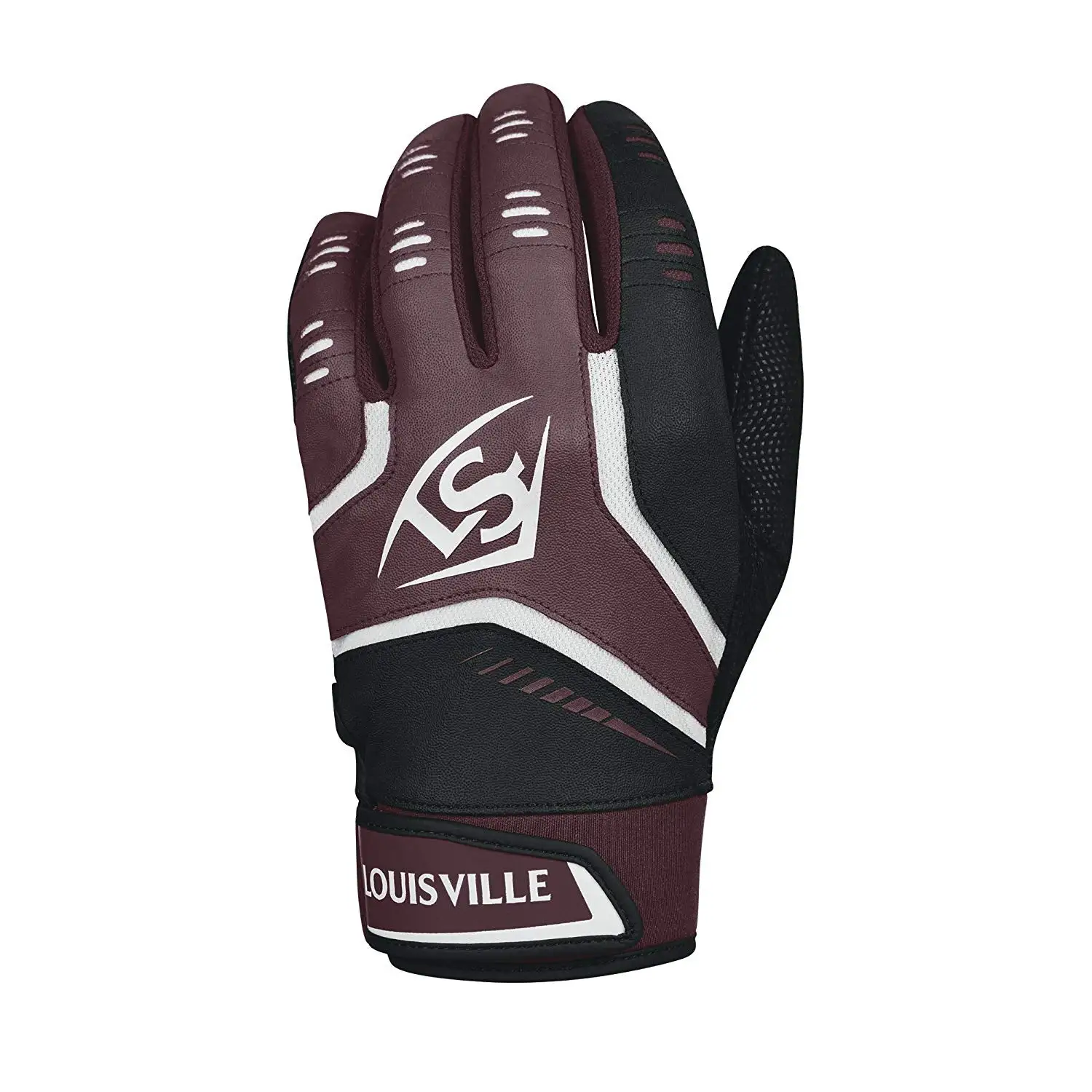 New Louisville Slugger Omaha Adult Batting Gloves Maroon/White X-Large 1 New Louisville Slugger Omaha Adult Batting Gloves Maroon/White X-Large