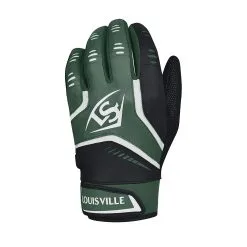New Louisville Slugger Omaha Adult Batting Gloves Green/White Large