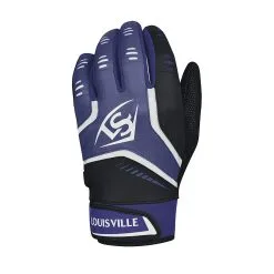 New Louisville Slugger Omaha Adult Batting Gloves Purple/White Ppl/Wht Large