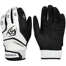 New Louisville Slugger Genuine Youth Large Batting Gloves White/Black